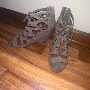 Lace up wedge sandals